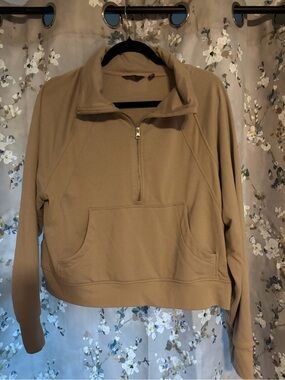 Danskin Tan Half-Zip Pullover Sweater